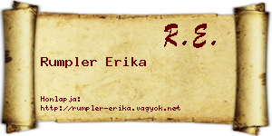 Rumpler Erika névjegykártya